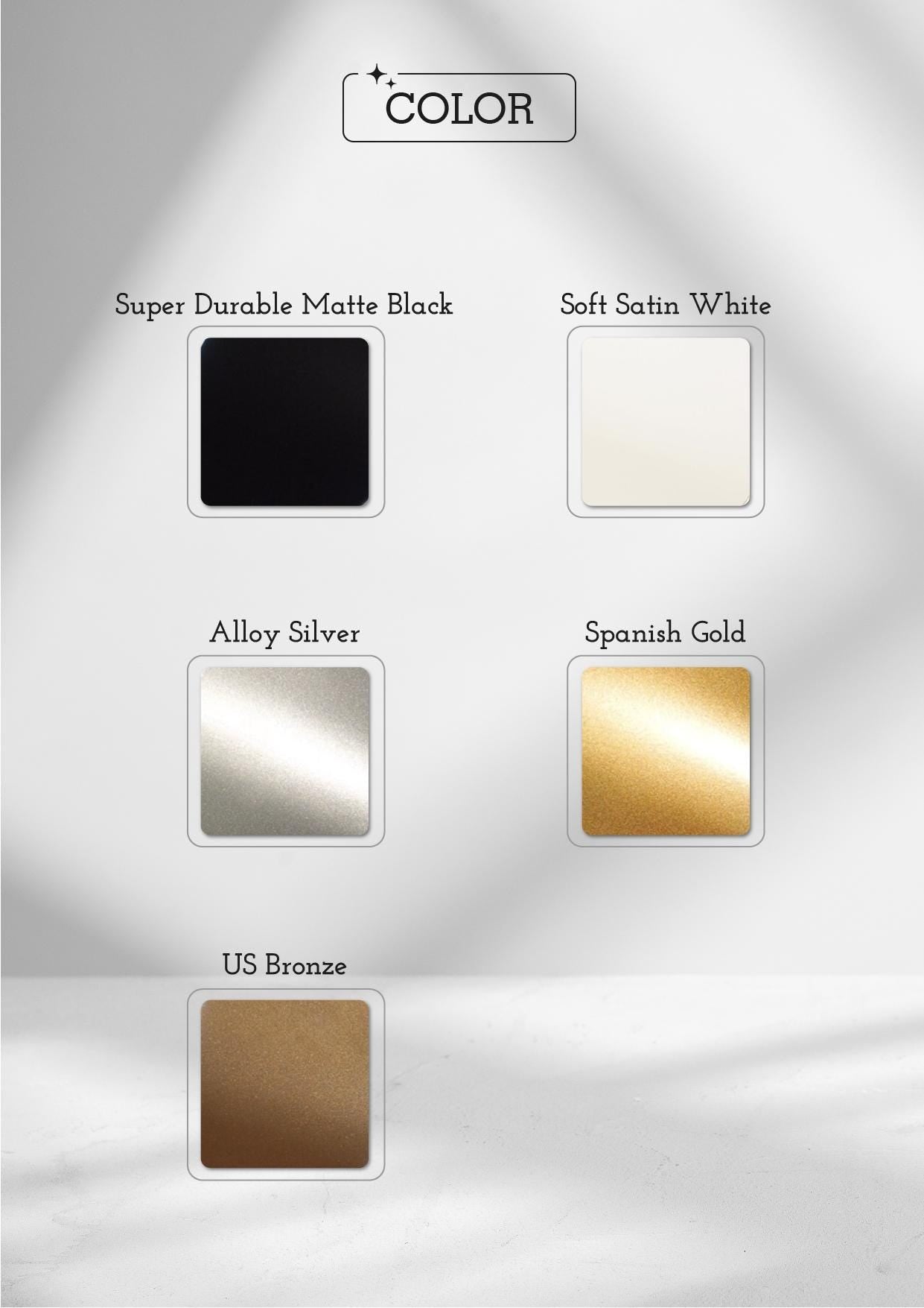a group of different shades of white and gold