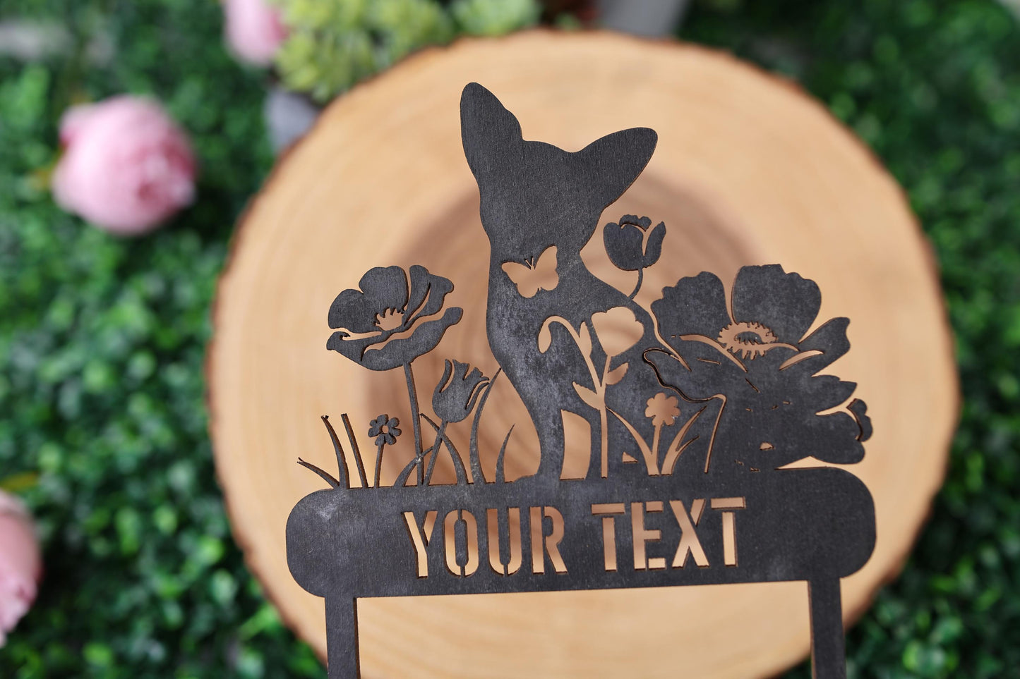 a metal sign that says your text on it