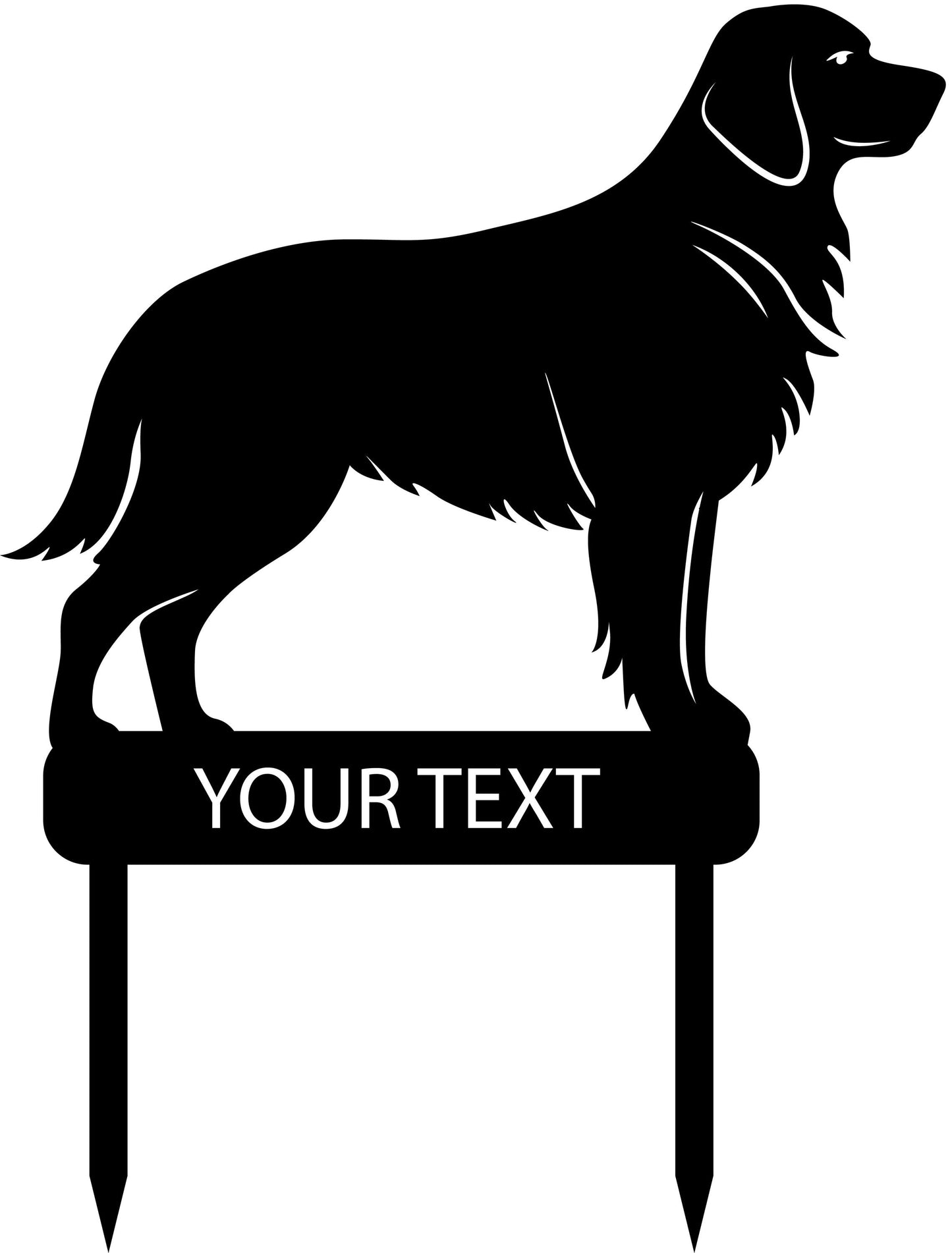 a black and white silhouette of a dog on a sign