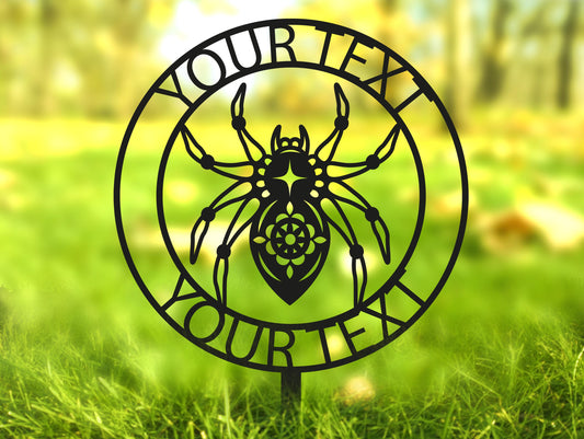 a metal sign with a bug in the middle of it