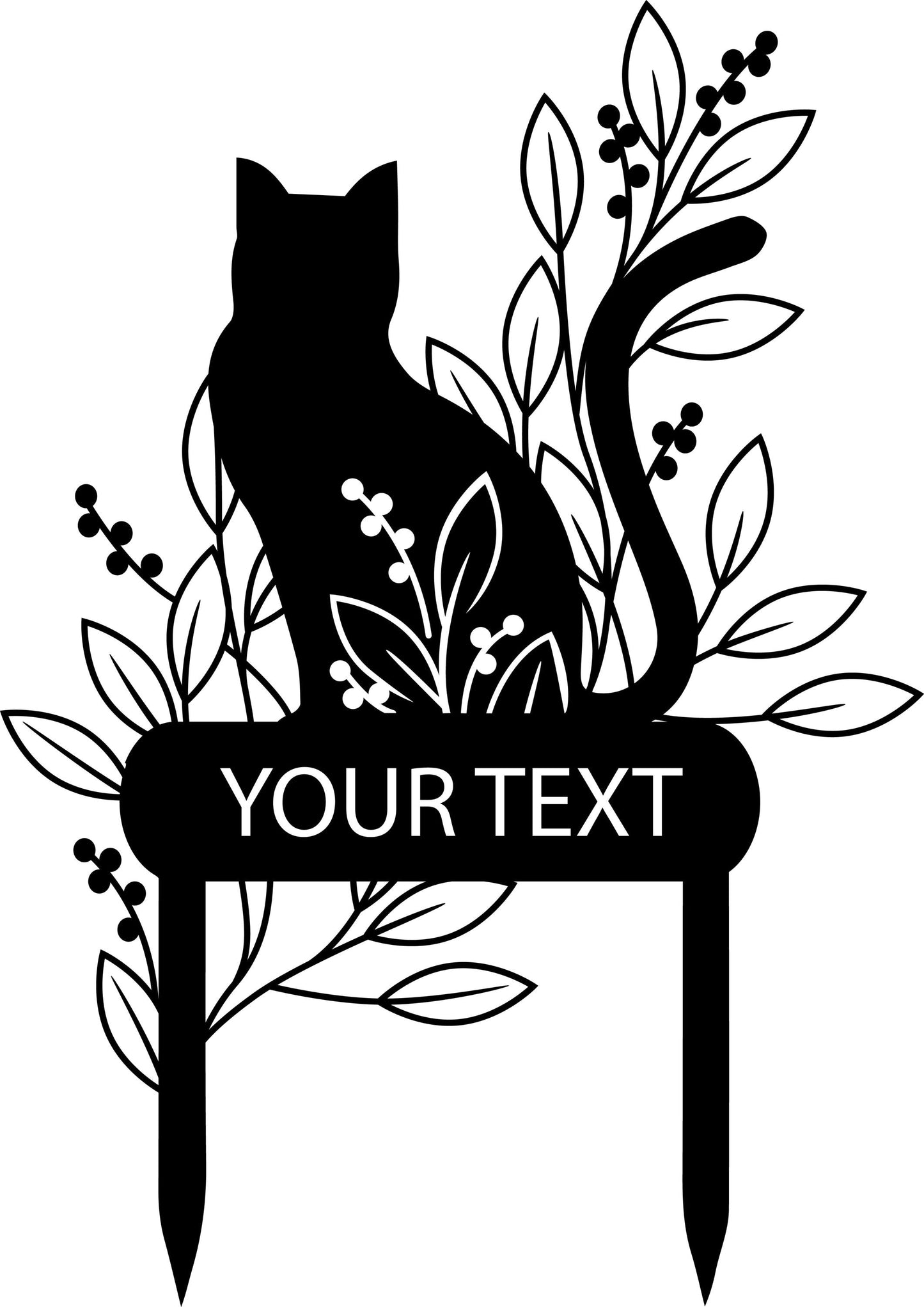 a black cat sitting on top of a sign